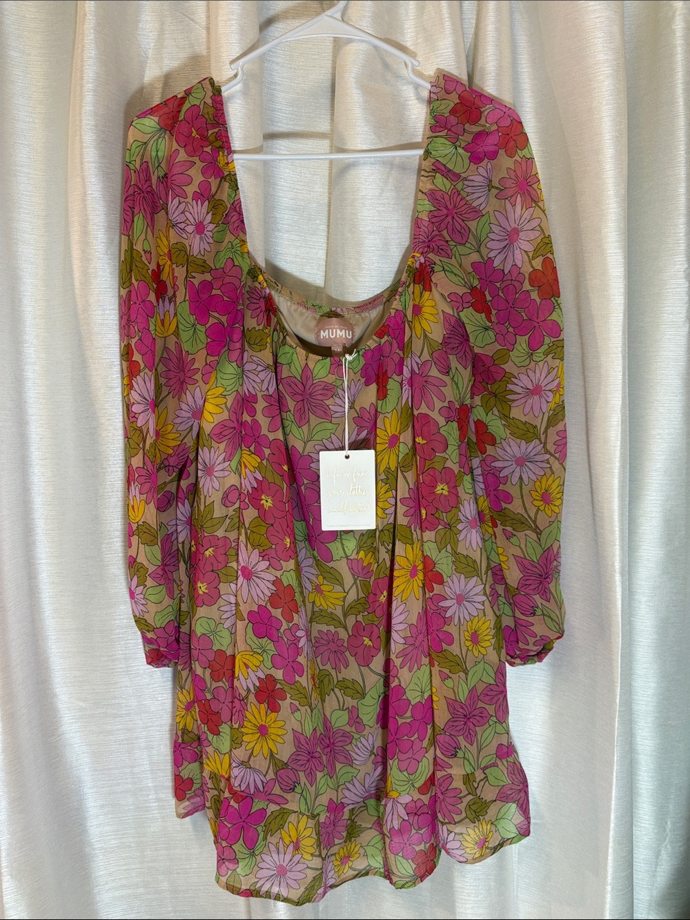 NWT Show Me Your MuMu Briar Mini Dress - Cottagecore Floral Puff Sleeve - Medium - Picture 11 of 15